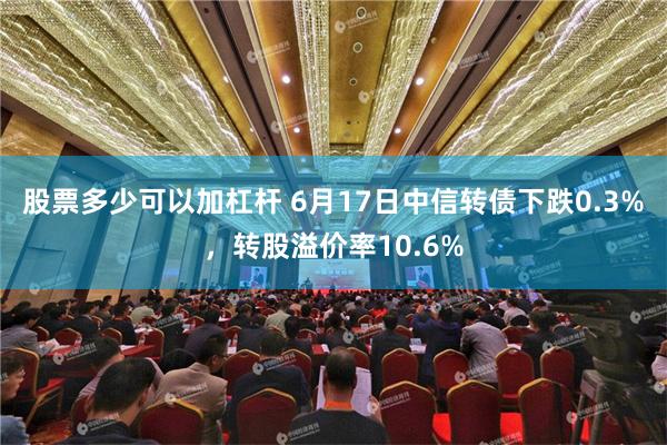 股票多少可以加杠杆 6月17日中信转债下跌0.3%，转股溢价率10.6%