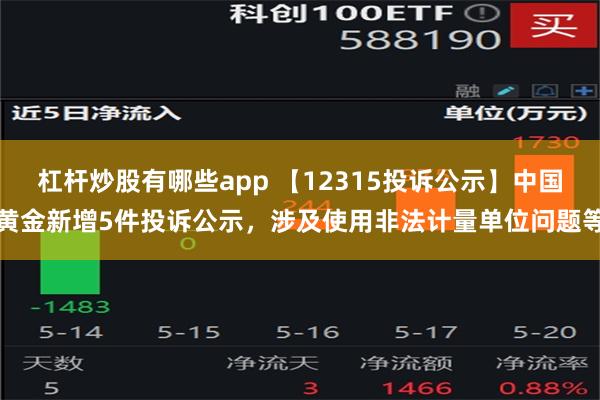 杠杆炒股有哪些app 【12315投诉公示】中国黄金新增5件投诉公示，涉及使用非法计量单位问题等