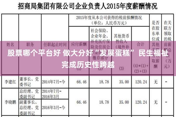 股票哪个平台好 做大分好“发展蛋糕” 民生福祉完成历史性跨越