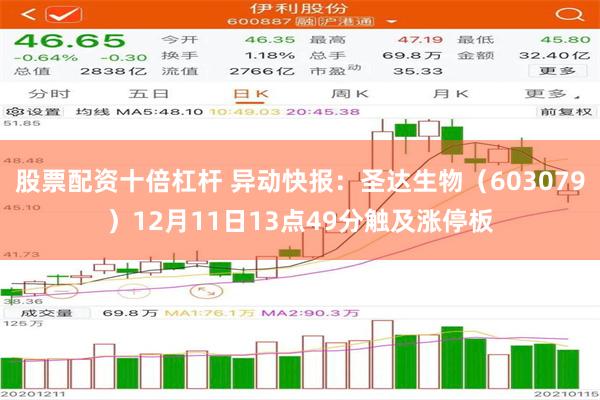 股票配资十倍杠杆 异动快报：圣达生物（603079）12月11日13点49分触及涨停板