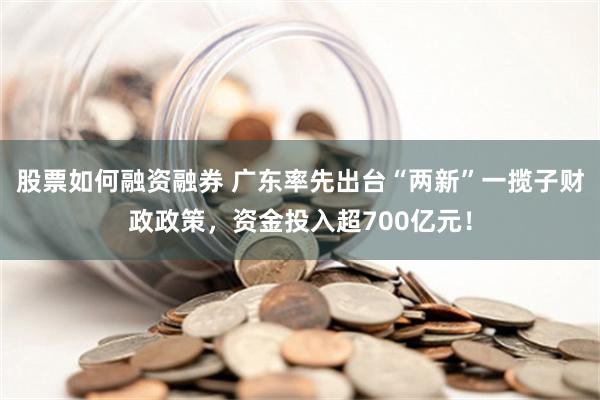 股票如何融资融券 广东率先出台“两新”一揽子财政政策，资金投入超700亿元！